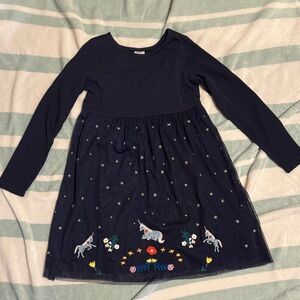 Hanna Andersson Midnight Blue Unicorn Dress